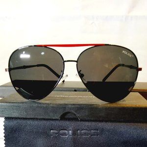 Unisex Aviator Sunglasses 62mm Polarized Black/Red Metal Frame 100%UV 135mm